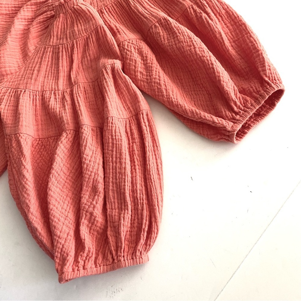 Before You Coral Cotton Top Size Medium Gauze Casual Off-Shoulder Summer Modest - Picture 8 of 12